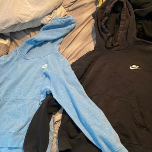 Blue and Black medium Nike hoodie bundle blue worn once black worn twice